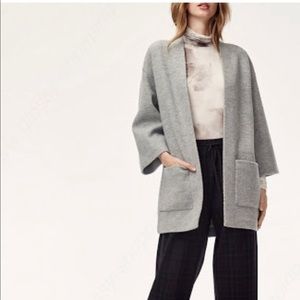 Aritzia Wilfred Grey Brullon Merino Wool Cardigan Sweater Jacket